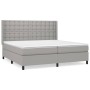 Box spring bed with light gray fabric mattress 200x200 cm by , Beds and slatted bases - Ref: Foro24-3131777, Price: 710,05 €,...