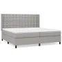 Box spring bed with light gray fabric mattress 200x200 cm by , Beds and slatted bases - Ref: Foro24-3131777, Price: 704,87 €,...