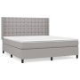 Box spring bed with light gray fabric mattress 160x200 cm by , Beds and slatted bases - Ref: Foro24-3131761, Price: 587,27 €,...
