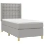 Box spring bed with light gray fabric mattress 80x200 cm by , Beds and slatted bases - Ref: Foro24-3132265, Price: 324,44 €, ...