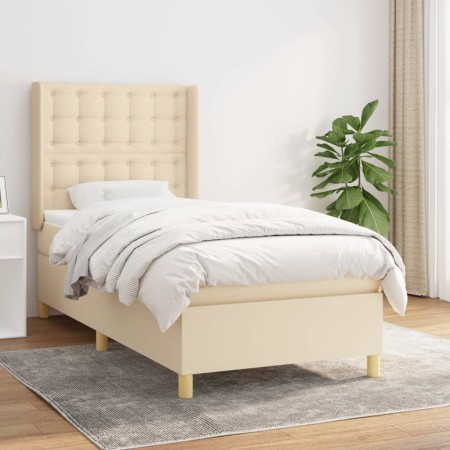 Boxspringbett mit cremefarbener Stoffmatratze 90x190 cm von , Betten und Lattenroste - Ref: Foro24-3132278, Preis: 363,19 €, ...