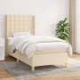 Box spring bed with cream fabric mattress 90x190 cm by , Beds and slatted bases - Ref: Foro24-3132278, Price: 363,19 €, Disco...