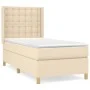 Box spring bed with cream fabric mattress 90x190 cm by , Beds and slatted bases - Ref: Foro24-3132278, Price: 354,54 €, Disco...