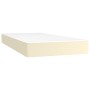 Cama box spring con colchón cuero sintético crema 100x200 cm