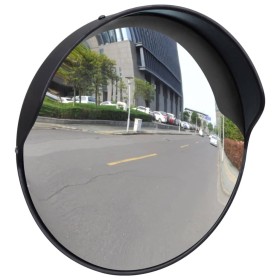 Espejo de tráfico convexo plástico negro 30 cm