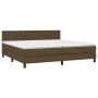 Box spring bed mattress LED lights dark brown fabric 200x200 cm by , Beds and slatted bases - Ref: Foro24-3133504, Price: 608...