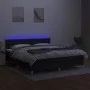 Box spring bed with LED mattress black fabric 160x200 cm by , Beds and slatted bases - Ref: Foro24-3134047, Price: 484,10 €, ...
