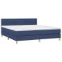 Box spring bed with mattress and LED blue fabric 160x200 cm by , Beds and slatted bases - Ref: Foro24-3134051, Price: 512,24 ...