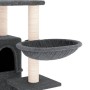 Rascador para gatos con postes de sisal gris oscuro 175 cm