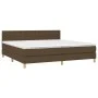 Box spring bed with LED mattress dark brown fabric 200x200 cm by , Beds and slatted bases - Ref: Foro24-3134064, Price: 610,2...