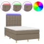 Boxspringbett mit Matratze und LED-Stoff in Taupegrau, 120 x 200 cm von , Betten und Lattenroste - Ref: Foro24-3135745, Preis...