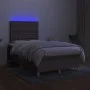 Boxspringbett mit Matratze und LED-Stoff in Taupegrau, 120 x 200 cm von , Betten und Lattenroste - Ref: Foro24-3135745, Preis...