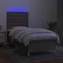Box spring bed with mattress and taupe gray LED lights 80x200 cm by , Beds and slatted bases - Ref: Foro24-3135713, Price: 33...