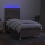 Cama box spring colchón y luces LED gris taupe 80x200 cm de , Camas y somieres - Ref: Foro24-3135713, Precio: 347,98 €, Descu...