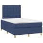 Box spring bed with mattress and LED blue fabric 120x200 cm by , Beds and slatted bases - Ref: Foro24-3135747, Price: 423,66 ...