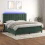 Box spring bed with mattress and LED velvet dark green 200x200cm by , Beds and slatted bases - Ref: Foro24-3136386, Price: 70...