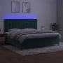 Box spring bed with mattress and LED velvet dark green 200x200cm by , Beds and slatted bases - Ref: Foro24-3136386, Price: 70...