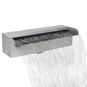 Fuente cascada rectangular piscina acero inoxidable 30 cm