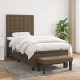 Box spring bed with dark brown fabric mattress 100x200 cm by , Beds and slatted bases - Ref: Foro24-3136896, Price: 404,55 €,...
