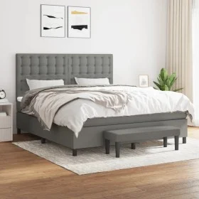 Box spring bed with dark gray fabric mattress 160x200 cm by , Beds and slatted bases - Ref: Foro24-3136926, Price: 644,51 €, ...
