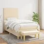 Box spring bed with cream fabric mattress 90x200 cm by , Beds and slatted bases - Ref: Foro24-3136970, Price: 350,28 €, Disco...