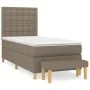Box spring bed with taupe gray fabric mattress 80x200 cm by , Beds and slatted bases - Ref: Foro24-3137433, Price: 368,57 €, ...