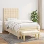 Box spring bed with cream fabric mattress 90x200 cm by , Beds and slatted bases - Ref: Foro24-3137450, Price: 354,83 €, Disco...