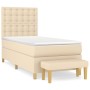 Box spring bed with cream fabric mattress 90x200 cm by , Beds and slatted bases - Ref: Foro24-3137450, Price: 360,73 €, Disco...