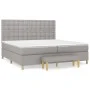 Box spring bed with light gray fabric mattress 200x200 cm by , Beds and slatted bases - Ref: Foro24-3137501, Price: 737,19 €,...
