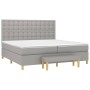 Box spring bed with light gray fabric mattress 200x200 cm by , Beds and slatted bases - Ref: Foro24-3137501, Price: 734,46 €,...