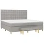 Box spring bed with light gray fabric mattress 200x200 cm by , Beds and slatted bases - Ref: Foro24-3137501, Price: 737,19 €,...