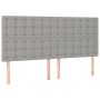 Box spring bed with light gray fabric mattress 200x200 cm by , Beds and slatted bases - Ref: Foro24-3137501, Price: 734,46 €,...