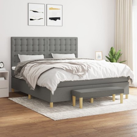Boxspringbett mit dunkelgrauer Stoffmatratze 160x200 cm von , Betten und Lattenroste - Ref: Foro24-3137486, Preis: 640,45 €, ...