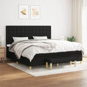 Box spring bed with black fabric mattress 200x200 cm by , Beds and slatted bases - Ref: Foro24-3137503, Price: 761,92 €, Disc...