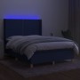 Box spring bed mattress and LED lights blue fabric 140x190 cm by , Beds and slatted bases - Ref: Foro24-3138795, Price: 494,4...