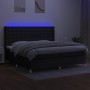Boxspringbettmatratze und LED-Leuchten aus schwarzem Stoff 200x200 cm von , Betten und Lattenroste - Ref: Foro24-3139223, Pre...