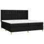 Box spring bed mattress and LED lights black fabric 200x200 cm by , Beds and slatted bases - Ref: Foro24-3139223, Price: 700,...