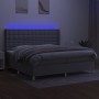 Boxspringbett mit Stoffmatratze und hellgrauer LED 200x200 cm von , Betten und Lattenroste - Ref: Foro24-3139221, Preis: 662,...