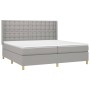 Boxspringbett mit Stoffmatratze und hellgrauer LED 200x200 cm von , Betten und Lattenroste - Ref: Foro24-3139221, Preis: 662,...