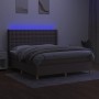 Cama box spring colchón y luces LED tela gris taupe 160x200 cm de , Camas y somieres - Ref: Foro24-3139209, Precio: 623,86 €,...