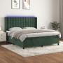 Box spring bed with mattress and LED dark green velvet 180x200cm by , Beds and slatted bases - Ref: Foro24-3139820, Price: 66...