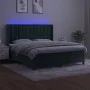 Box spring bed with mattress and LED dark green velvet 180x200cm by , Beds and slatted bases - Ref: Foro24-3139820, Price: 66...