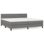 Box spring bed with dark gray fabric mattress 200x200 cm by , Beds and slatted bases - Ref: Foro24-3140402, Price: 585,70 €, ...