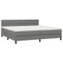 Box spring bed with dark gray fabric mattress 200x200 cm by , Beds and slatted bases - Ref: Foro24-3140402, Price: 585,70 €, ...