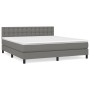 Box spring bed with dark gray fabric mattress 160x200 cm by , Beds and slatted bases - Ref: Foro24-3140386, Price: 528,20 €, ...