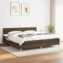 Box spring bed with dark brown fabric mattress 200x200 cm by , Beds and slatted bases - Ref: Foro24-3140964, Price: 600,28 €,...
