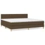 Box spring bed with dark brown fabric mattress 200x200 cm by , Beds and slatted bases - Ref: Foro24-3140964, Price: 600,28 €,...