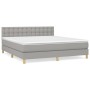 Cama box spring con colchón tela gris claro 160x200 cm de , Camas y somieres - Ref: Foro24-3140945, Precio: 499,89 €, Descuen...