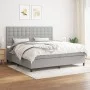 Box spring bed with light gray fabric mattress 200x200 cm by , Beds and slatted bases - Ref: Foro24-3142121, Price: 700,25 €,...