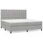 Box spring bed with light gray fabric mattress 200x200 cm by , Beds and slatted bases - Ref: Foro24-3142121, Price: 700,25 €,...